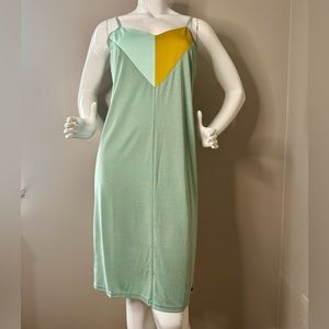 NWT Spring Colorblock Green Tank Jersey Spaghetti Strap Dress XS / S / M